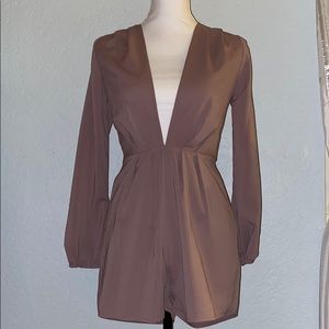 Tobi Mauve Long Sleeve Romper